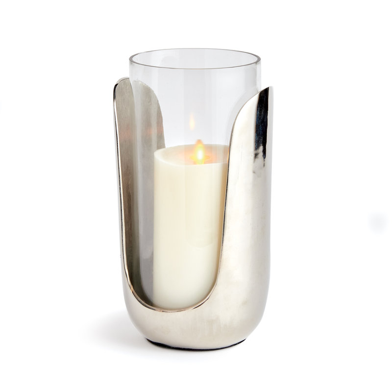 Hurricane Candle Holder, 11" H x 6" W x 6" D, Silver
