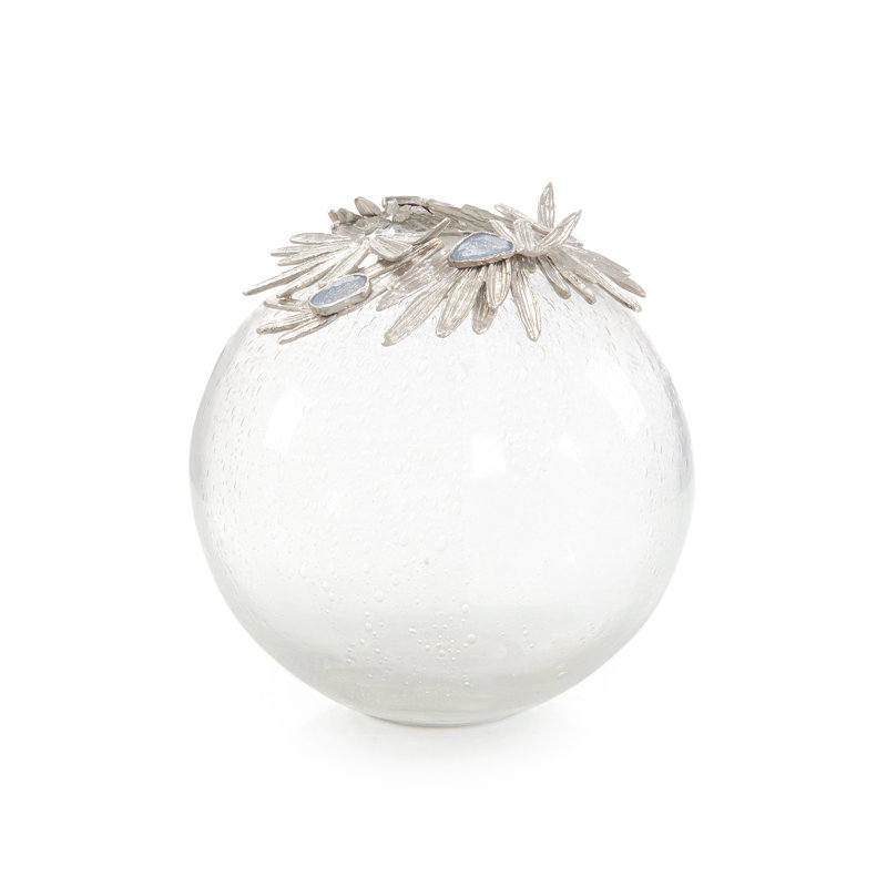 Petit vase en verre, H 10 po x l 10 po x P 10 po