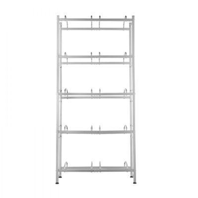 5-Tier Water Jug Holder Double Row Water Jug Rack 10 Bottles Storage Detachable Heavy Duty Water Jug Organizer Stand for Home Office Kitchen Silver Grey, Detachable Water Storage Shelf Organizer for Home Living Room Office