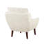 Chaise d'appoint en chenille beige avec pieds en bois massif et coussins réversibles-134537606