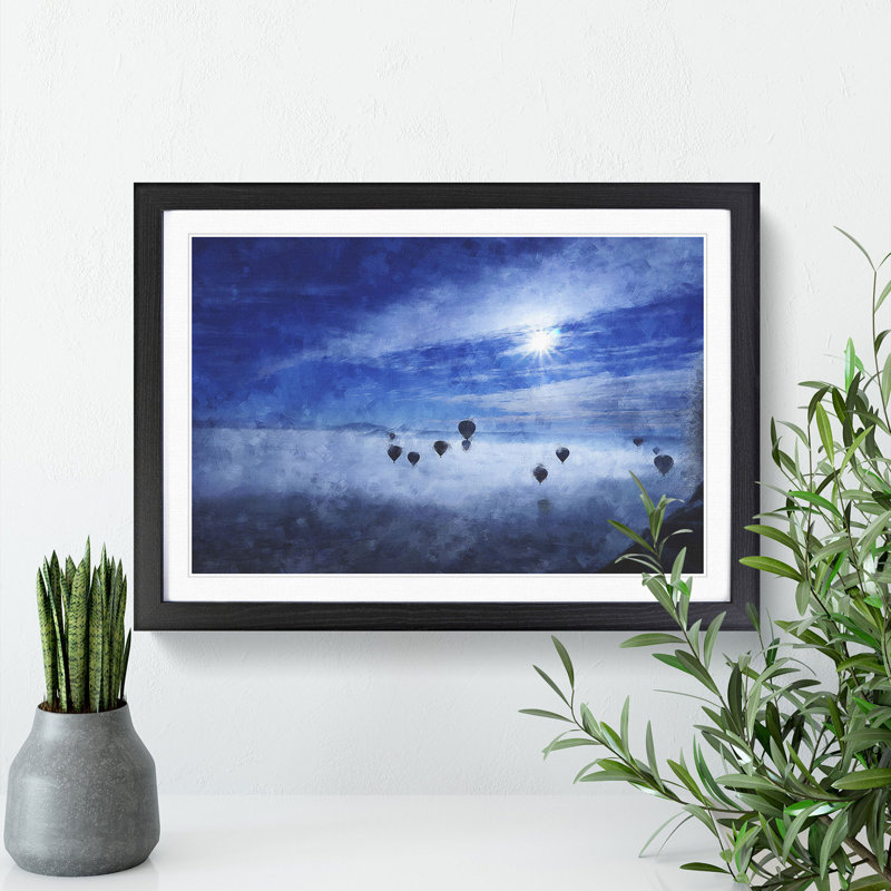 Hot Air Balloons Vol.1 - Picture Frame Painting, Black Framed, 48cm H x 65cm W x 2cm D