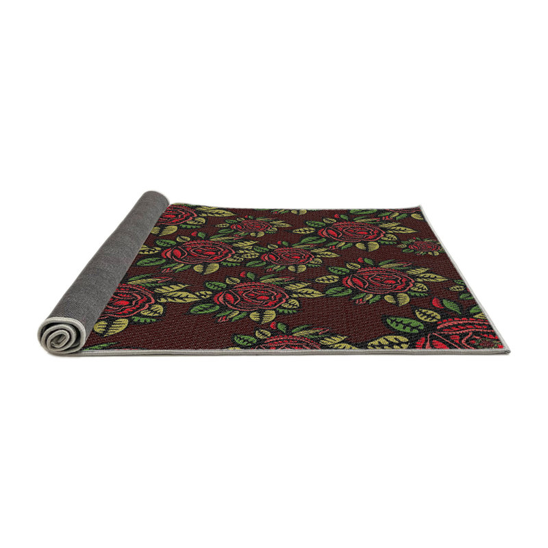 Tapis rose / brun / jaune Heimskringla, Rond 6 pi