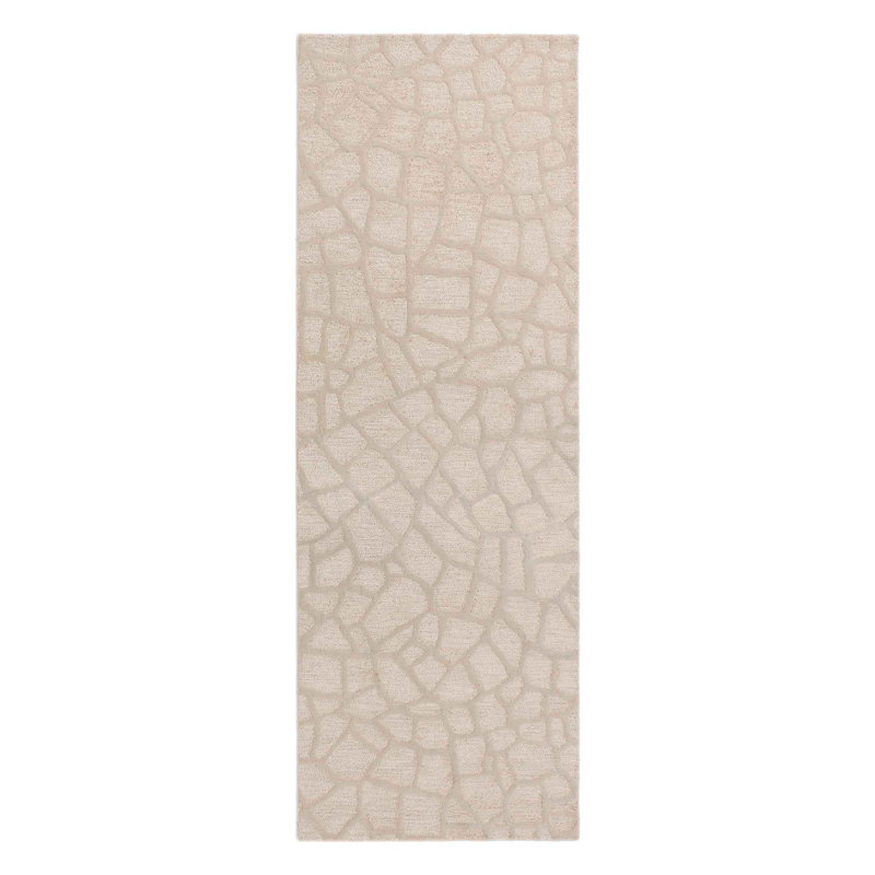 Abstract Area Rug in Beige/Brown, Runner 2'6" x 7'