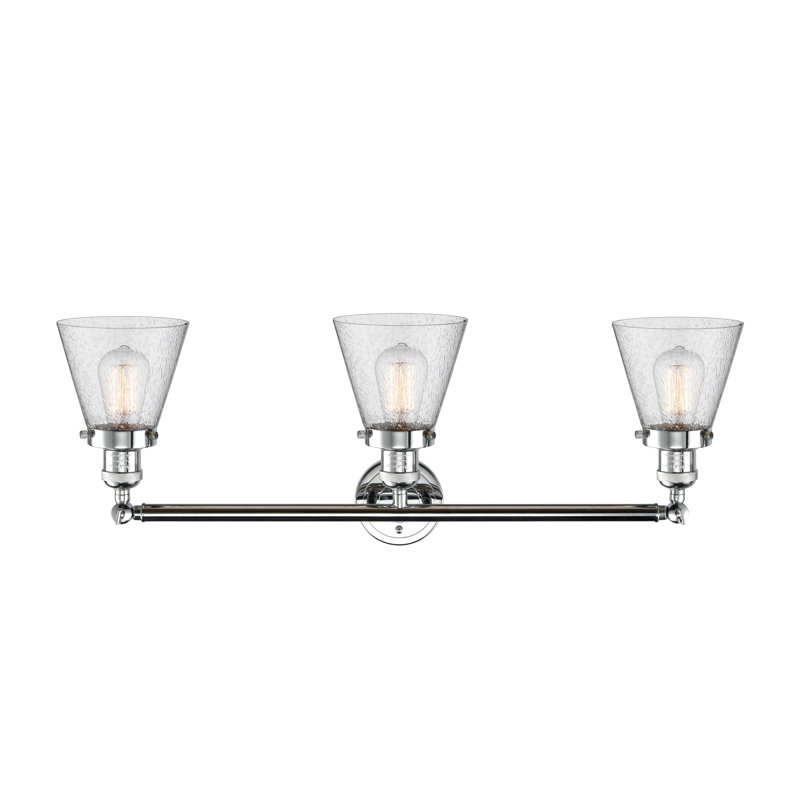 Éclairage pour meuble-lavabo 3 lumières Shauna Cone, DEL, Chrome poli