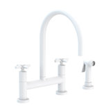 East Linear Kitchen Bridge Faucet with Side Spray