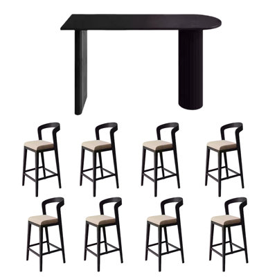 Solid wood bar table living room light luxury high