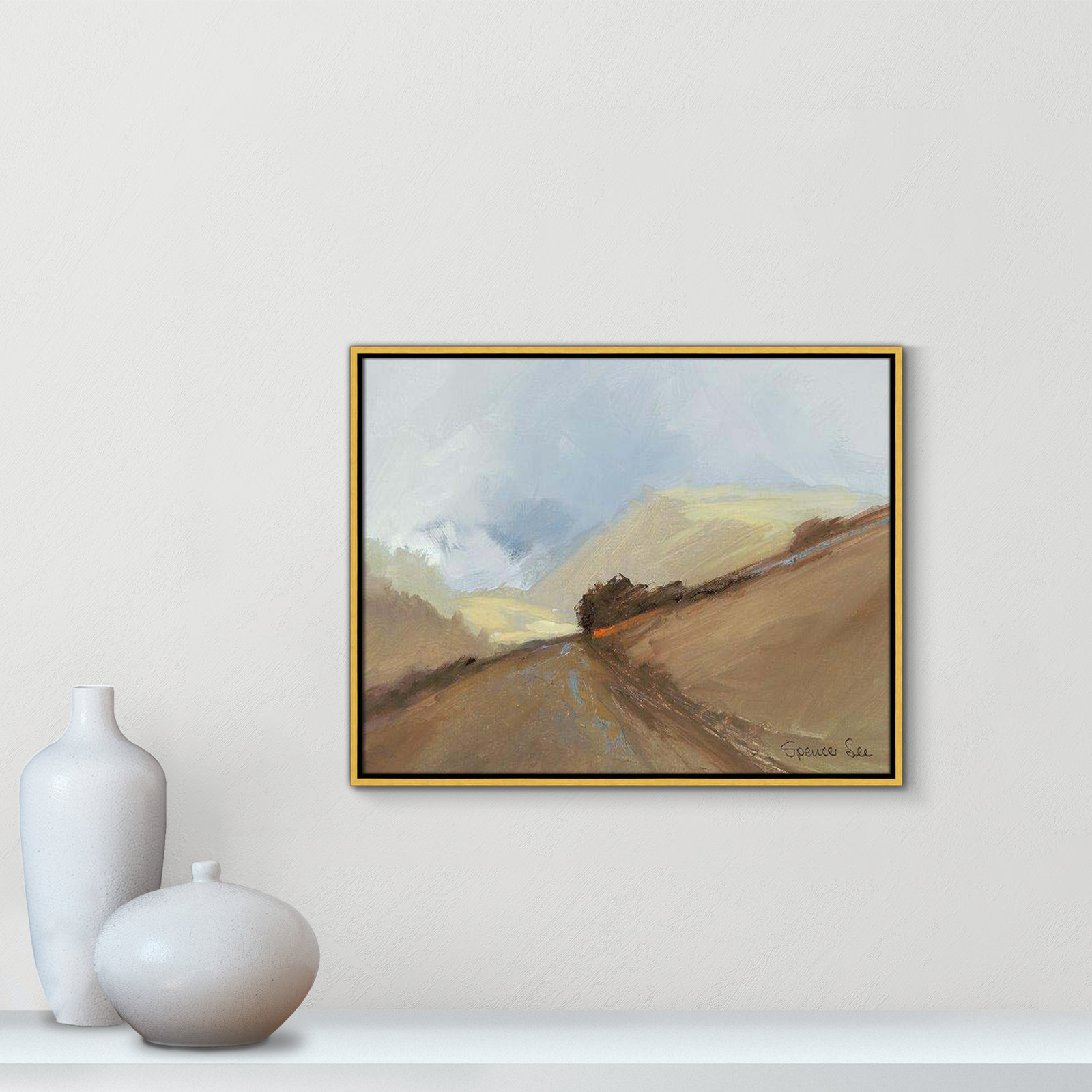 Heaven And Earth II by Spencer Lee, 23.5'' H x 29.5'' W x 2'' D, Gold Framed