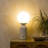 Mila Tall 15 in. Modern Marble and Frosted Globe Bedside Table Lamp with Integrated Energy-Saving LED Light - Bundle Set of 2
