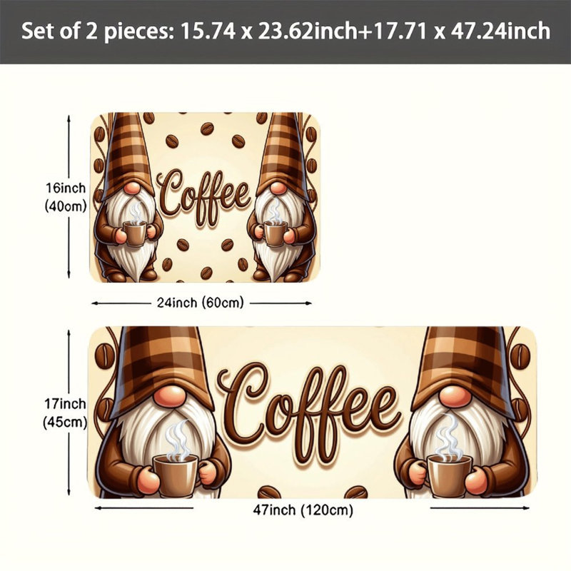 Ensemble de 2 tapis de flanelle en duo avec tasses