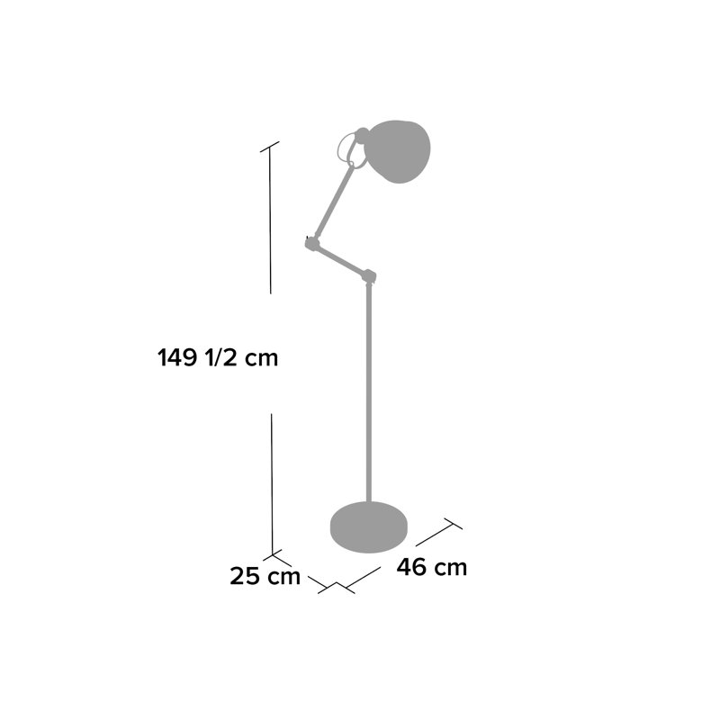 Busch 149.5cm Black Task Floor Lamp