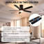 Ventilateur de plafond intelligent 52 po avec lumières et télécommande - 5 pales, application et commande vocale, à intensité variable, 6 vitesses, moteur réversible, pour patio, salon, chambre à coucher-129444688