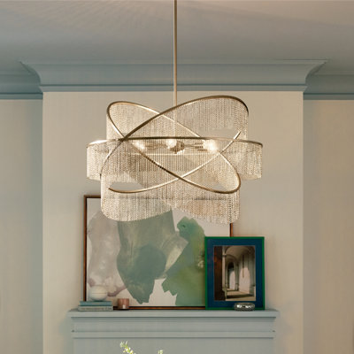 Khaite 32" 6-Light Chandelier in Champagne Bronze