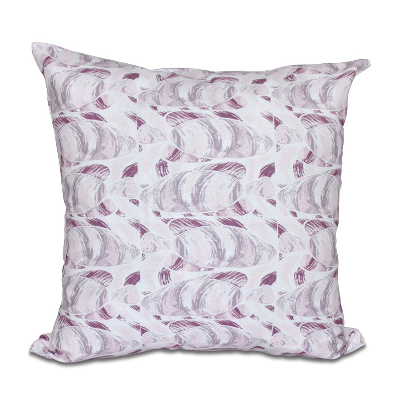 Beach Vacation Abstract Reversible Throw Pillow, 16" H x 16" W, Purple