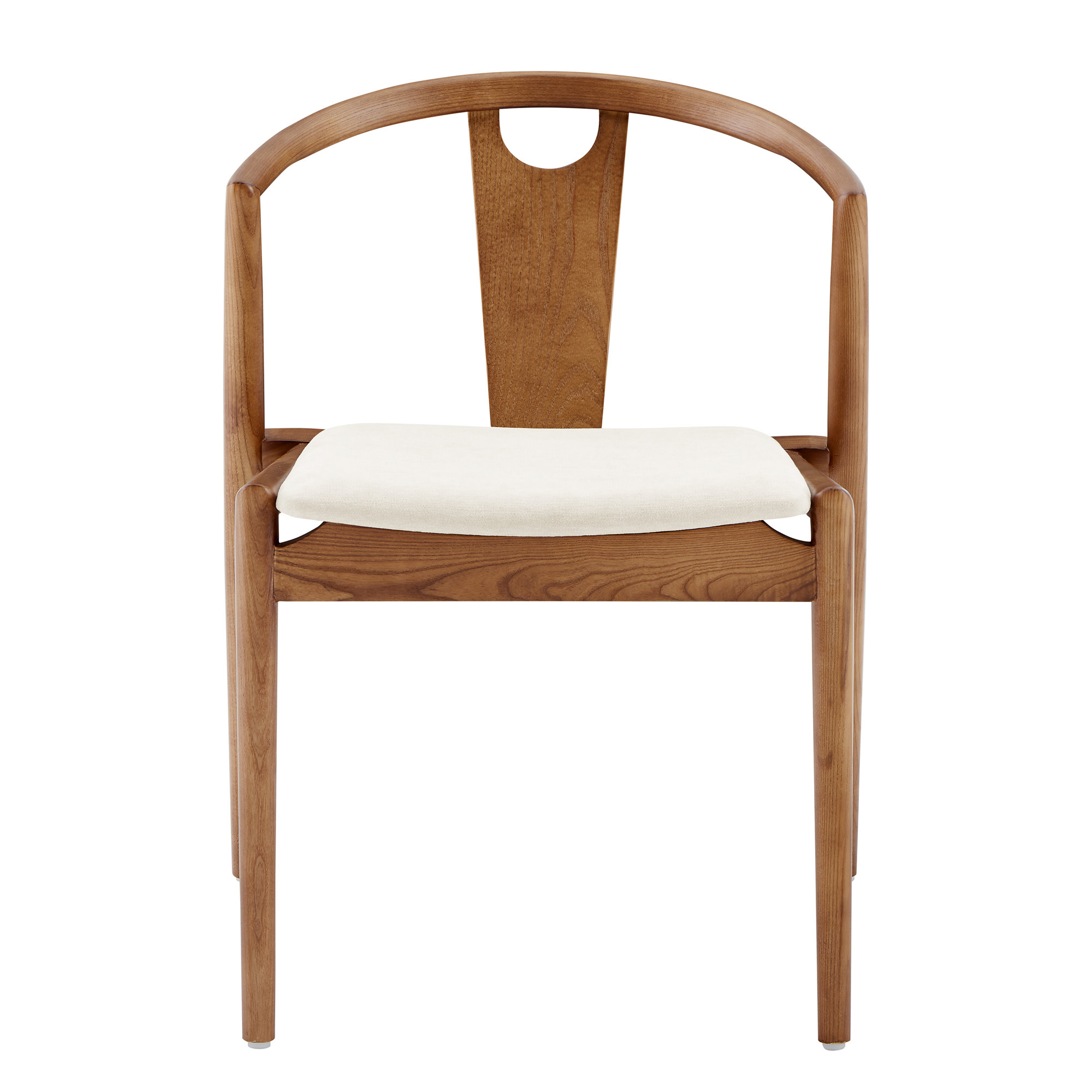 Ambra Upholstered Dining Chair, Natural/Walnut Stained, 1