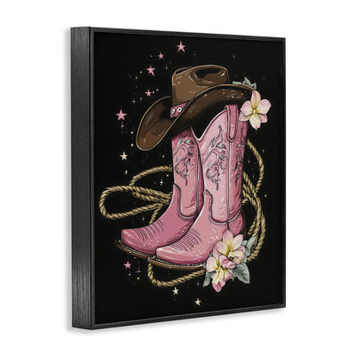 Western Chic Pink Boots Framed Giclee, design by Creative Studio