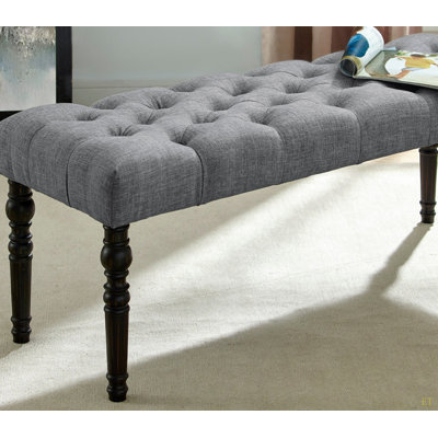 Banc de salle à manger en tissu capitonné à pieds tournés convenant à la chambre à coucher, au vestiaire, au rangement, à la salle à manger et au salon, etc.