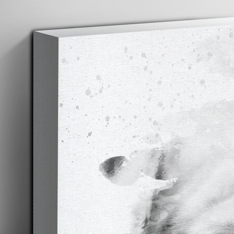 White British Bulldog Dog - Wall Art, 35cm H x 50cm W, Wrapped Canvas
