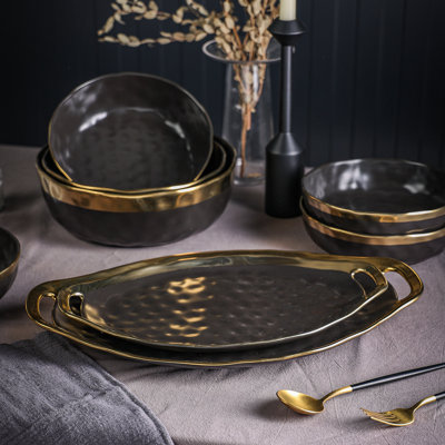 Ensemble de 2 assiettes en porcelaine Stone Lain