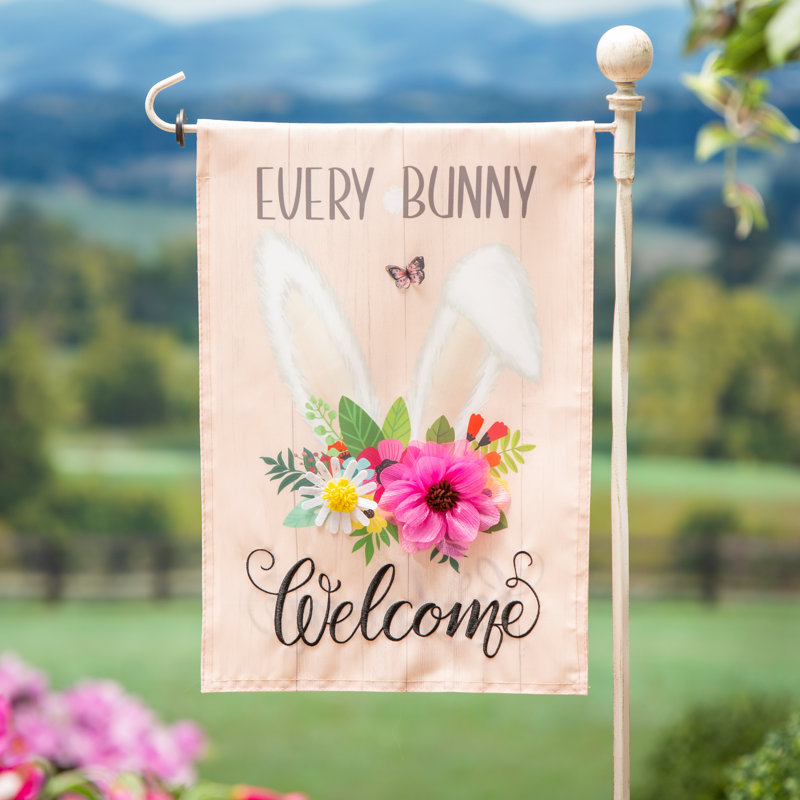 Every Bunny Welcome Applique Garden Flag - Thumbnail 2