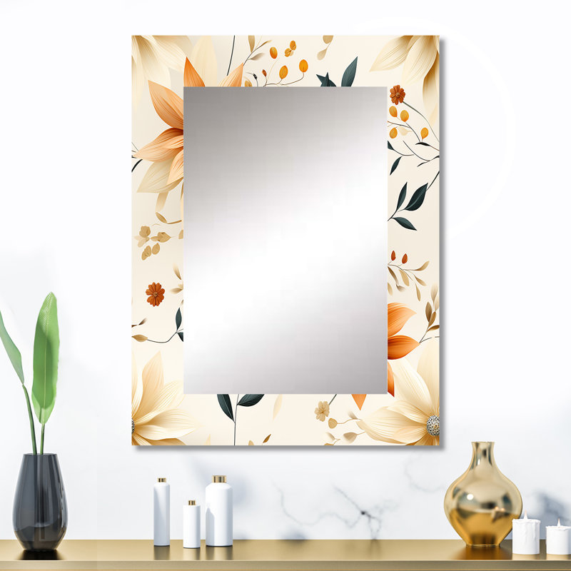 Motif boho Zaeed Earthy Mandala - miroir décoratif floral, miroir mural Cottage, 32 po x 24 po