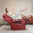 Ambridge Crovetti 35.8" Wide PU Leather Manual Rocker Recliner Chair with Diamond Stitching-1321626546