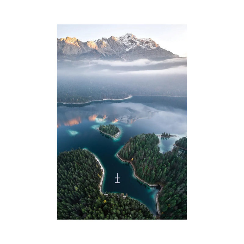 Fire At The Lake 1 Piece Wrapped Canvas Wall Art, 20.32 cm H x 30.48 cm W