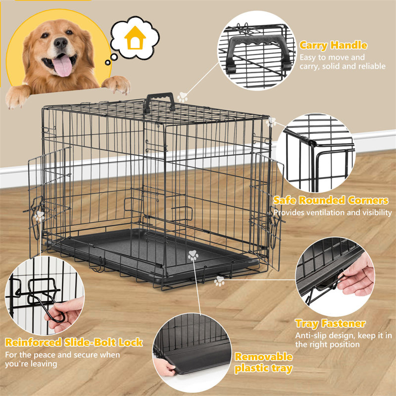 Cage pour chien avec panneau de séparation, H 18,5 po x l 16,5 po x P 24,4 po
