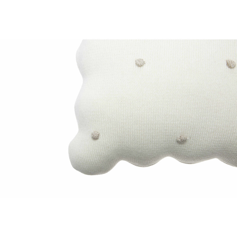 Housse et insert pour coussin lombaire en coton Biscuit, Ivoire
