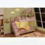 Lit superposé simple au-dessus de simple avec escalier et lumières DEL 3 couleurs, conception fantaisiste et sécuritaire pour les enfants-133491142