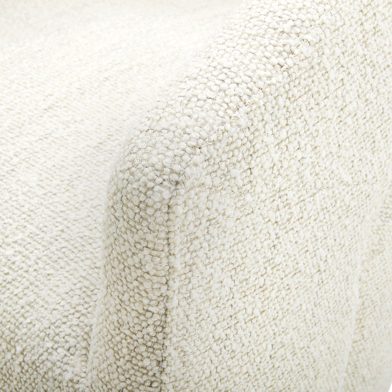 Camino Performance Fabric Rolling Arm Chair, Off White Boucle