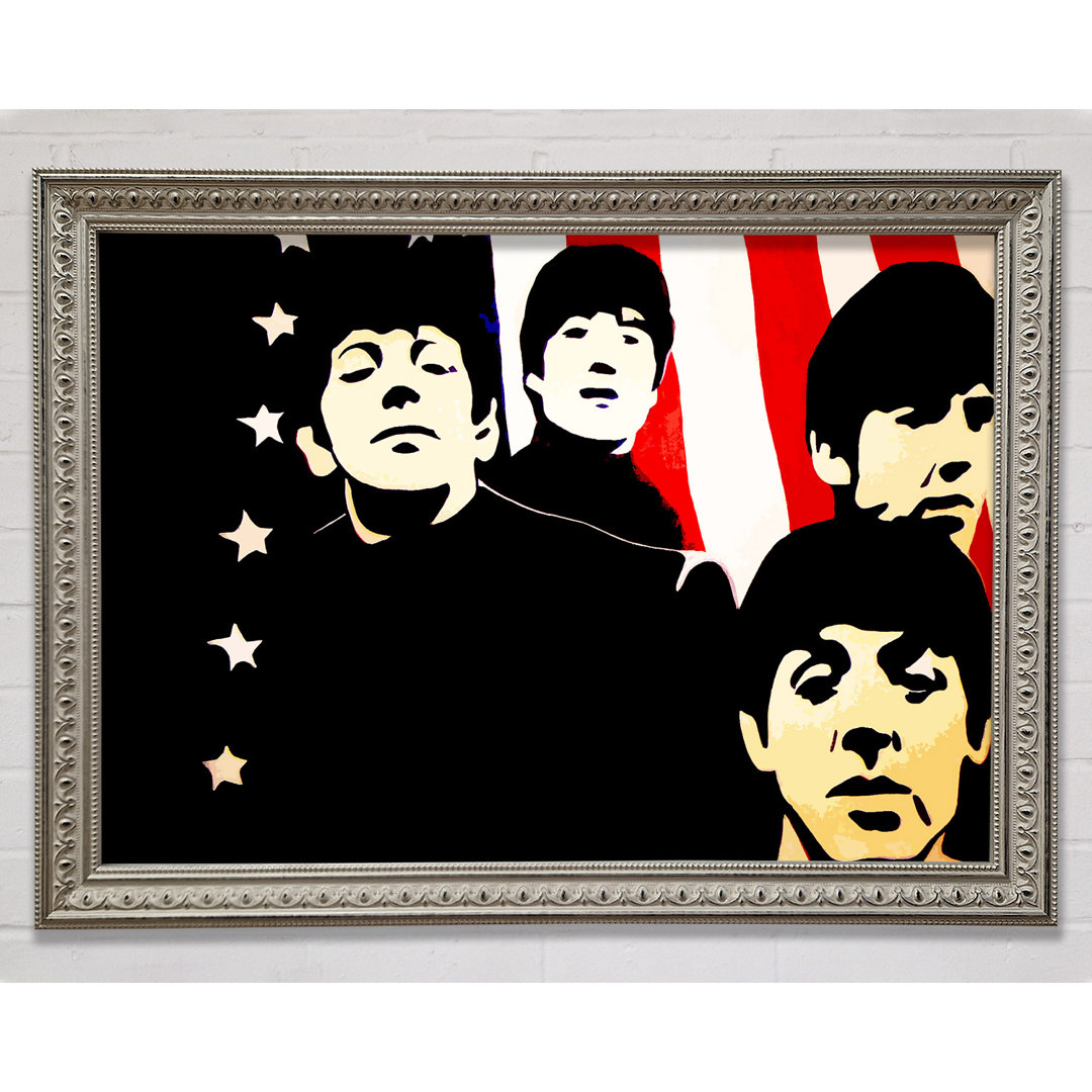 The Beatles American Flag - Einzelne Bilderrahmen Kunstdrucke