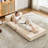 Compression Convertible Floor Bed, Single Seater, Beige Chenille, Boneless Modular, No Assembly For Various Rooms Seater Compression, Fixed - Shape Frame, Assembly, Chenille Occasions-1416381185