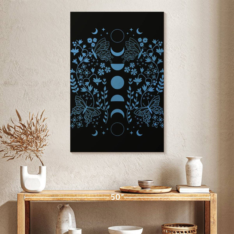 Oberle Spring Moon In Blue, 36" H x 24" W