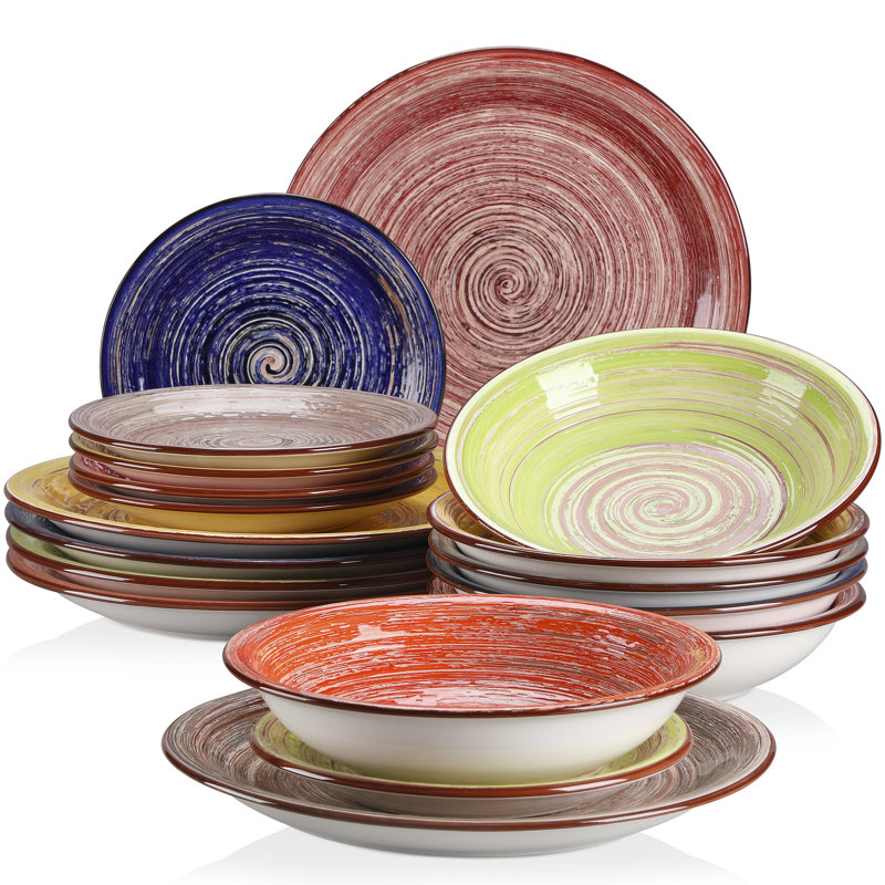 Albero 18 Piece Stoneware Dinnerware Set - Service for 6