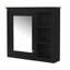 Armoire de rangement murale moderne avec miroir et 3 tablettes ouvertes, idéale pour les salles de bain élégantes et organisées-1123455601