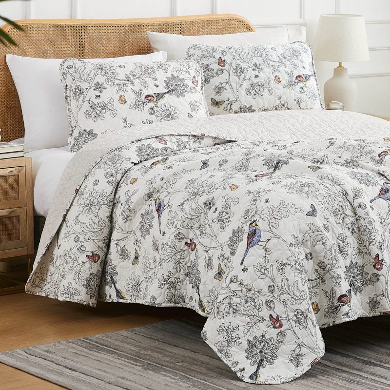 Ensemble de courtepointe réversible Bayberry, Courtepointe pour lit simple + 1 taie décorative 
