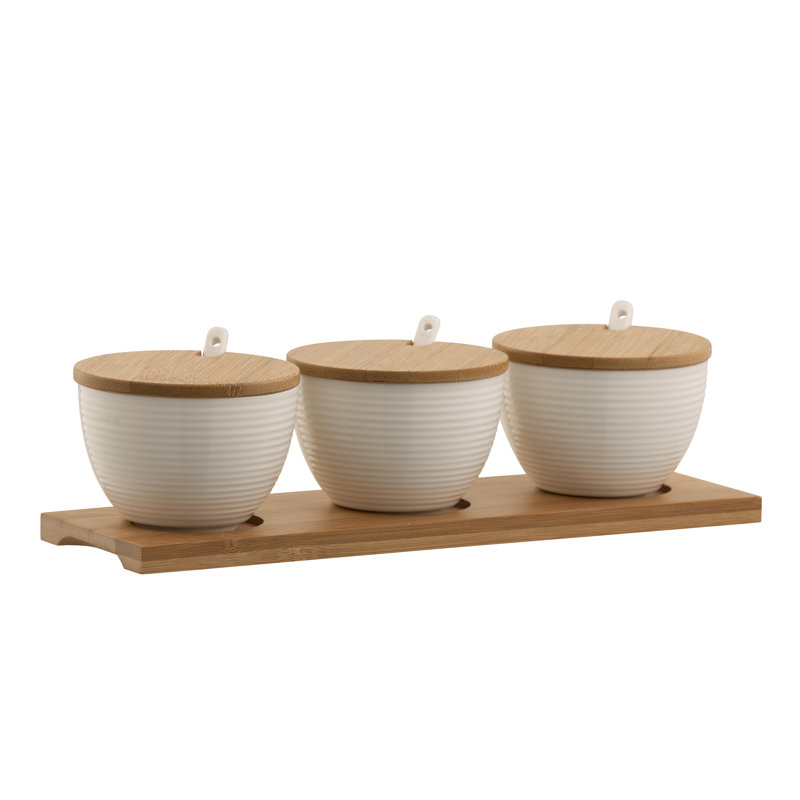 Brambly Cottage Nicky Ceramic Stainless Steel Serving Bowl