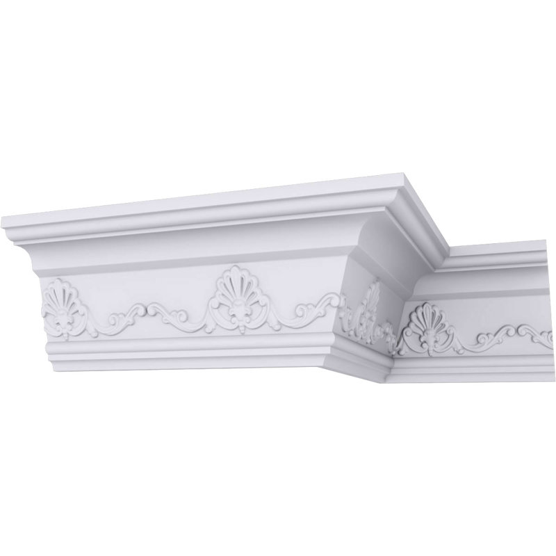 Moulure couronnée Endurathane Versailles, H 4 3/8 po x P 3 1/4 po x F 5 3/8 po x L 94 1/2 po, (répétition 6 1/2 po), apprêtée en usine