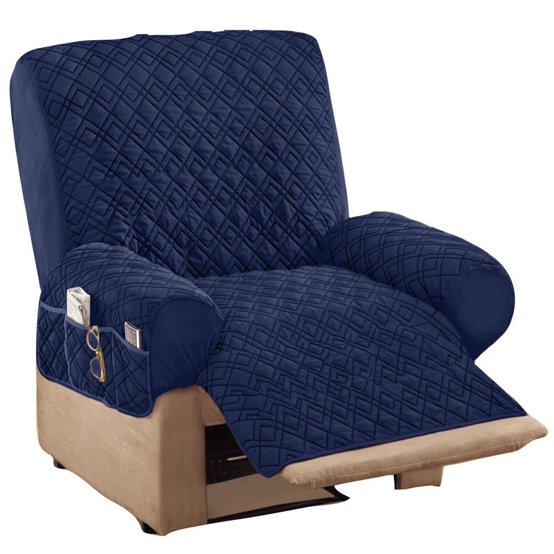 T-Cushion Recliner Slipcover, Navy 100% Polyester