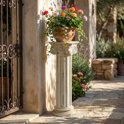 Aurelius Hand-Painted MGO Modern Neoclassical Roman Pedestal Column