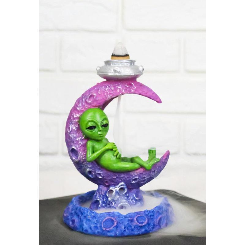 Brûleur d'encens UFO Roswell Alien Sleeping On Crescent Crater