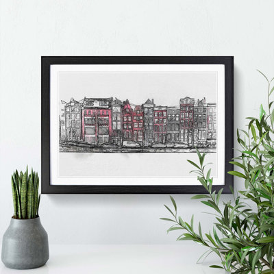 Wintertime in Amsterdam Netherlands in Abstract - Picture Frame Graphic Art Print