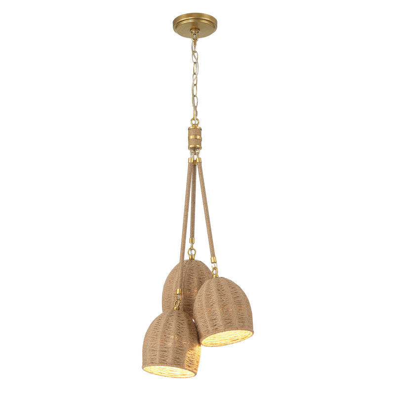Caroll 3 Light Soft Gold Pendant