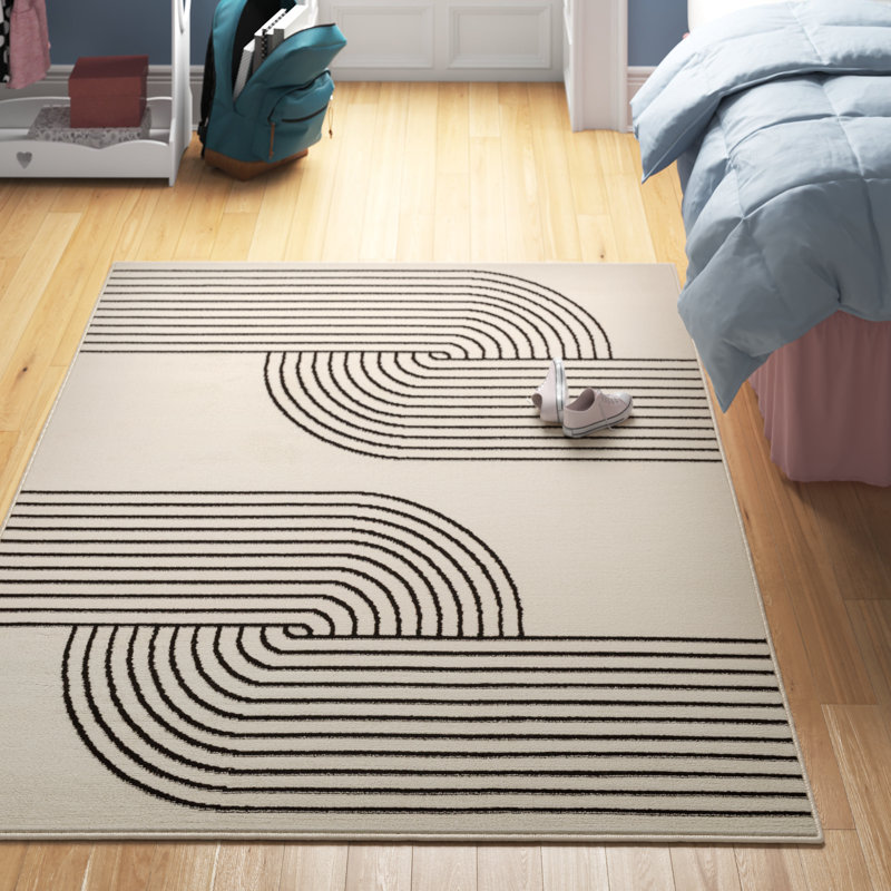 Tapis à motif géométrique Ayuna, Rectangle 6 pi 7 po x 9 pi