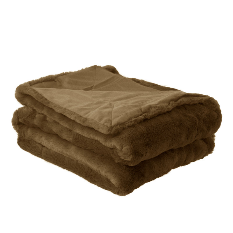 Knitted Throw Blanket, Brown