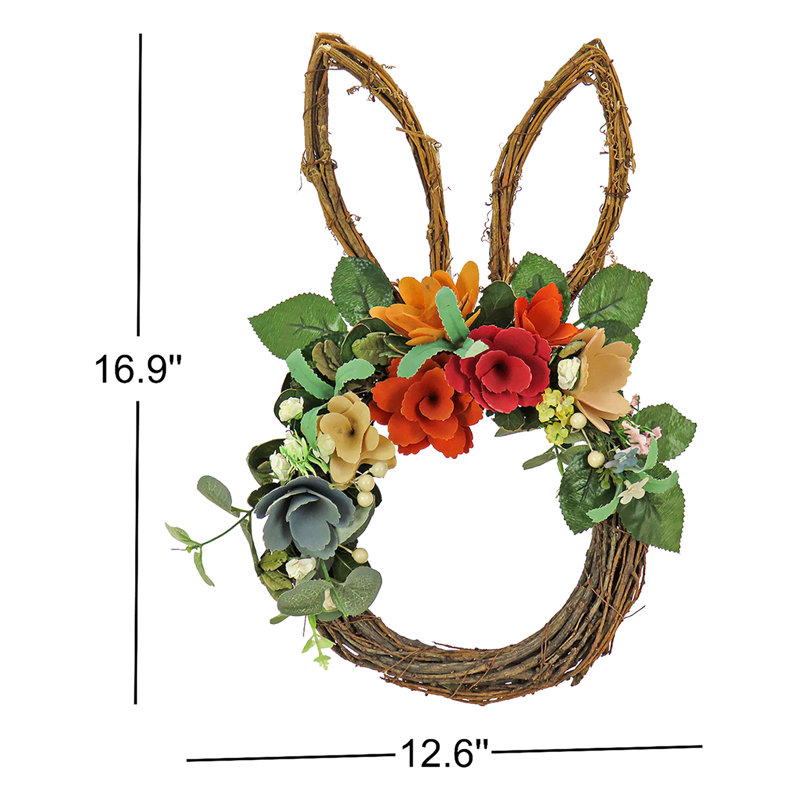 Couronne à oreilles florales 17 po The Holiday Aisle®
