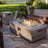 50-Inch Rectangular Concrete Propane Fire Pit Table with Tank Cover and Wind Guard,Cedar Gray-1224460433