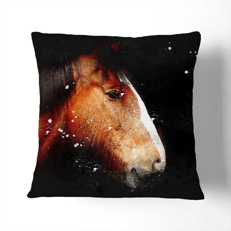 Brown Shire Horse Cushion with Filling, 40cm H x 40cm W x 15cm D