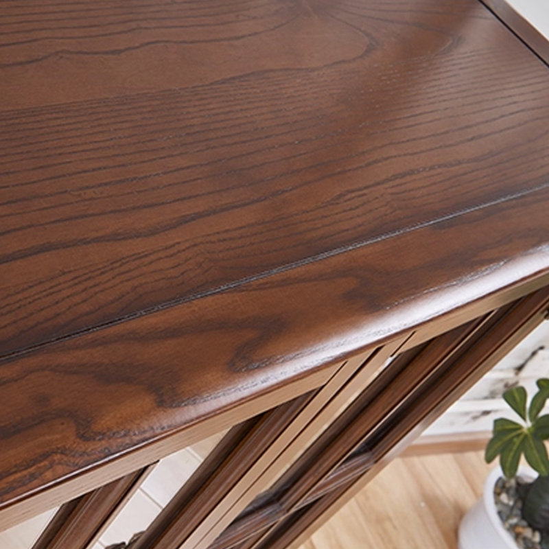 Dark-walnut Solid Wood Shoe Storage Bench