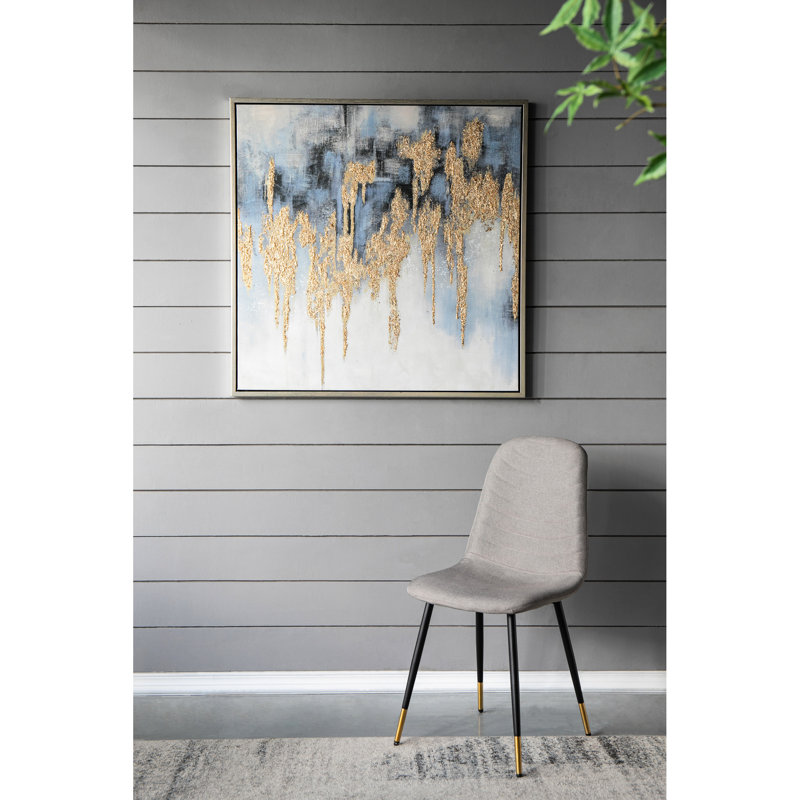 Peinture à l'huile encadrée dorée moderne encadrée carrée pour le salon 40%, toiles décoratives
